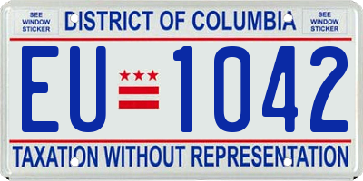 DC license plate EU1042