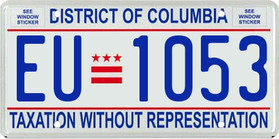 DC license plate EU1053
