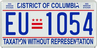 DC license plate EU1054