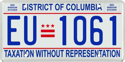 DC license plate EU1061