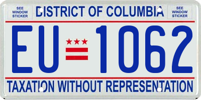 DC license plate EU1062