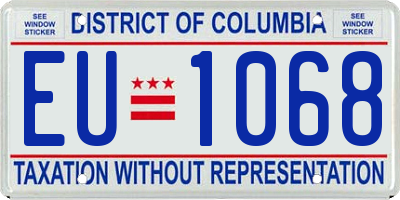 DC license plate EU1068
