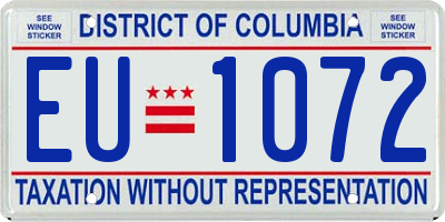 DC license plate EU1072
