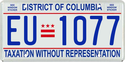 DC license plate EU1077