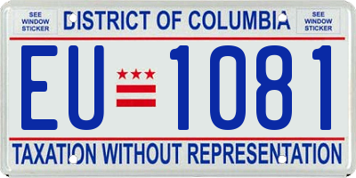 DC license plate EU1081
