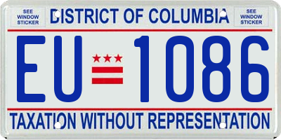DC license plate EU1086