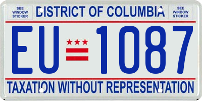 DC license plate EU1087