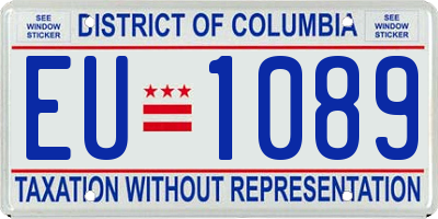DC license plate EU1089