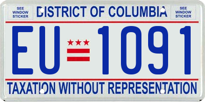 DC license plate EU1091