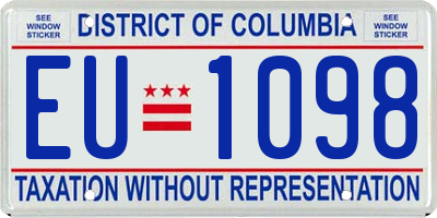 DC license plate EU1098