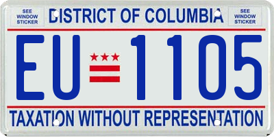 DC license plate EU1105