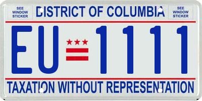 DC license plate EU1111