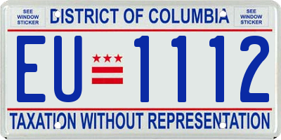 DC license plate EU1112