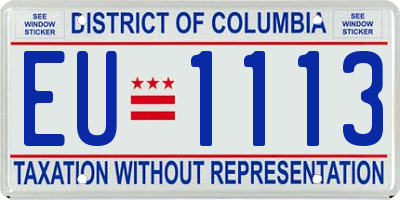 DC license plate EU1113