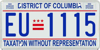 DC license plate EU1115