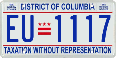 DC license plate EU1117