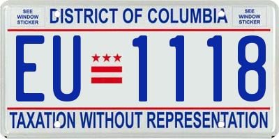 DC license plate EU1118