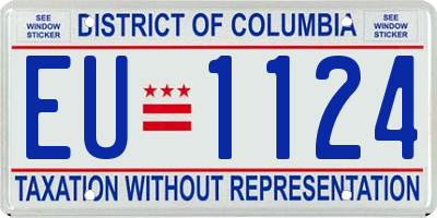 DC license plate EU1124