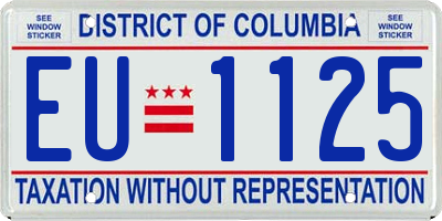 DC license plate EU1125