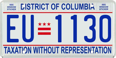 DC license plate EU1130