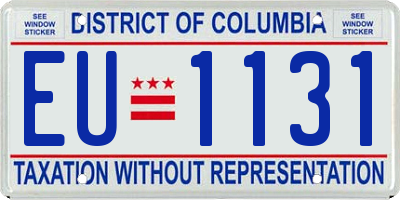DC license plate EU1131