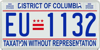 DC license plate EU1132