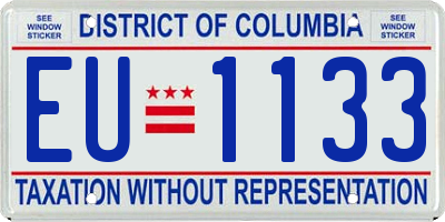 DC license plate EU1133