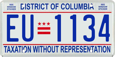 DC license plate EU1134