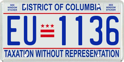 DC license plate EU1136