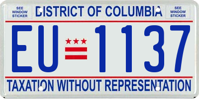 DC license plate EU1137