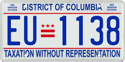 DC license plate EU1138