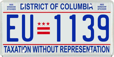 DC license plate EU1139