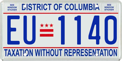 DC license plate EU1140