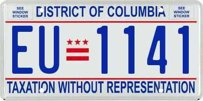 DC license plate EU1141