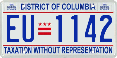 DC license plate EU1142