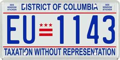 DC license plate EU1143