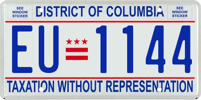 DC license plate EU1144
