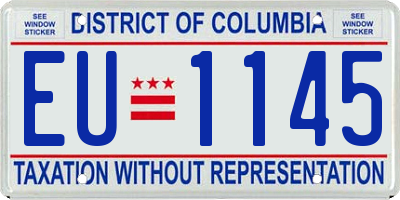 DC license plate EU1145