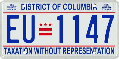 DC license plate EU1147