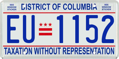 DC license plate EU1152
