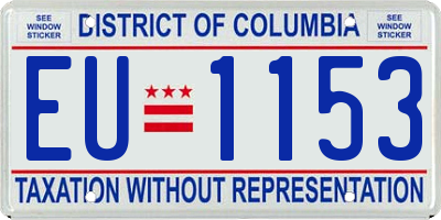 DC license plate EU1153