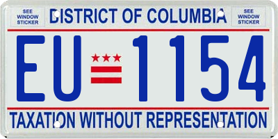 DC license plate EU1154
