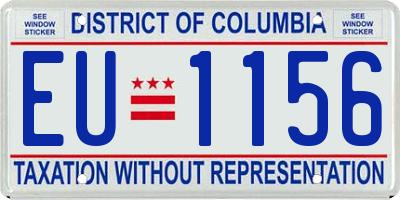 DC license plate EU1156