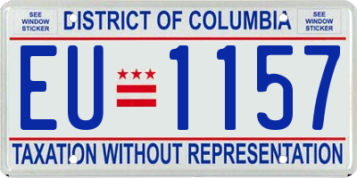 DC license plate EU1157
