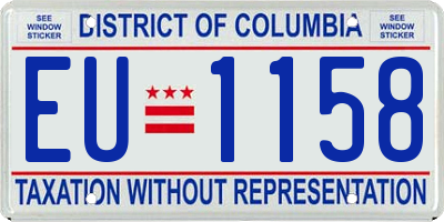 DC license plate EU1158