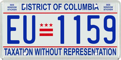 DC license plate EU1159