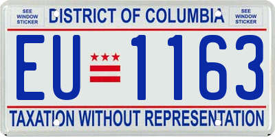 DC license plate EU1163