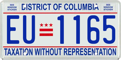 DC license plate EU1165