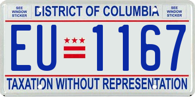 DC license plate EU1167