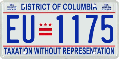 DC license plate EU1175